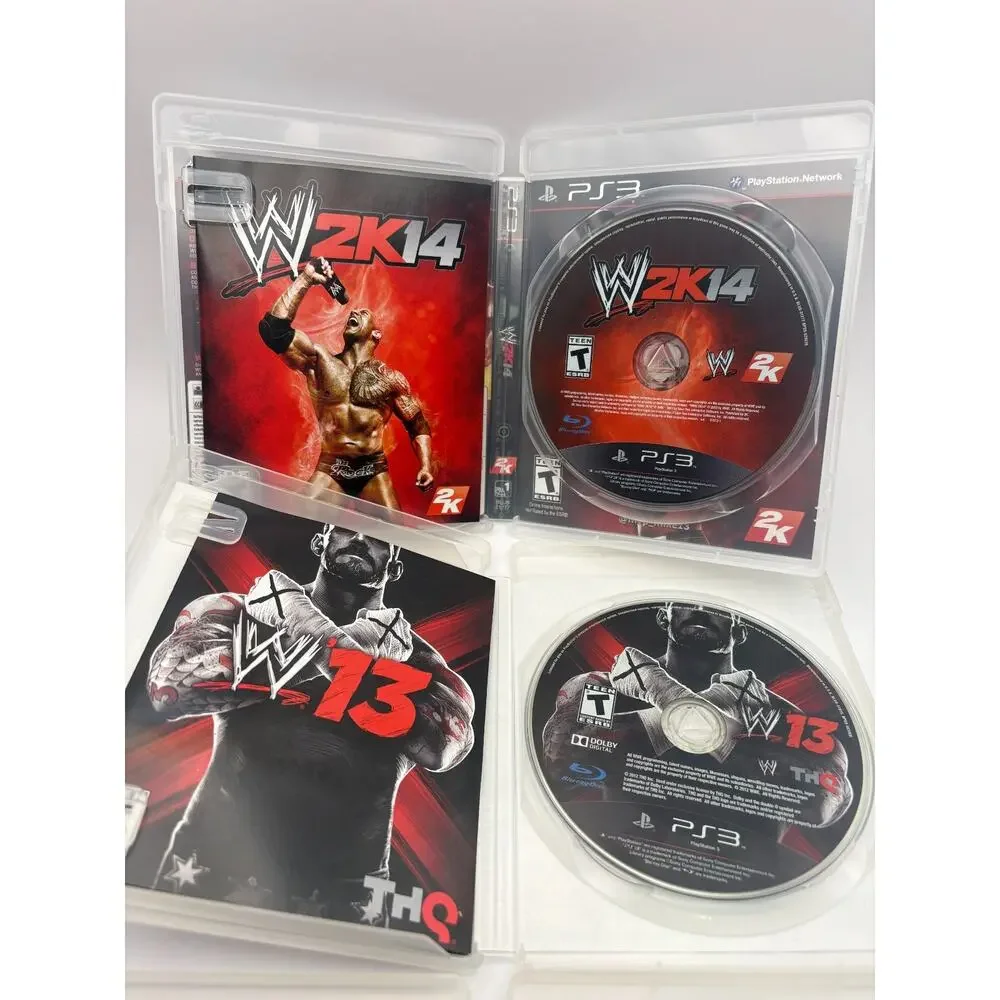 WWE '12 & '13 + WWE 2K14 2K15 2K16 2K17 PS3 6 Game Wrestling Bundle Lot CIB